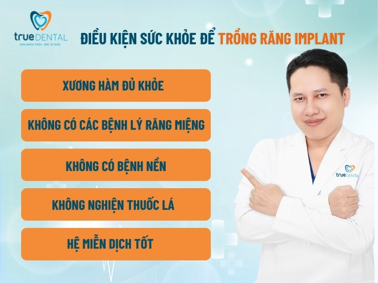 NHỮNG ĐIỀU KIỆN SỨC KHỎE ĐỂ TRỒNG RĂNG IMPLANT CẦN LƯU Ý 2 5 điều kiện sức khỏe để trồng răng implant