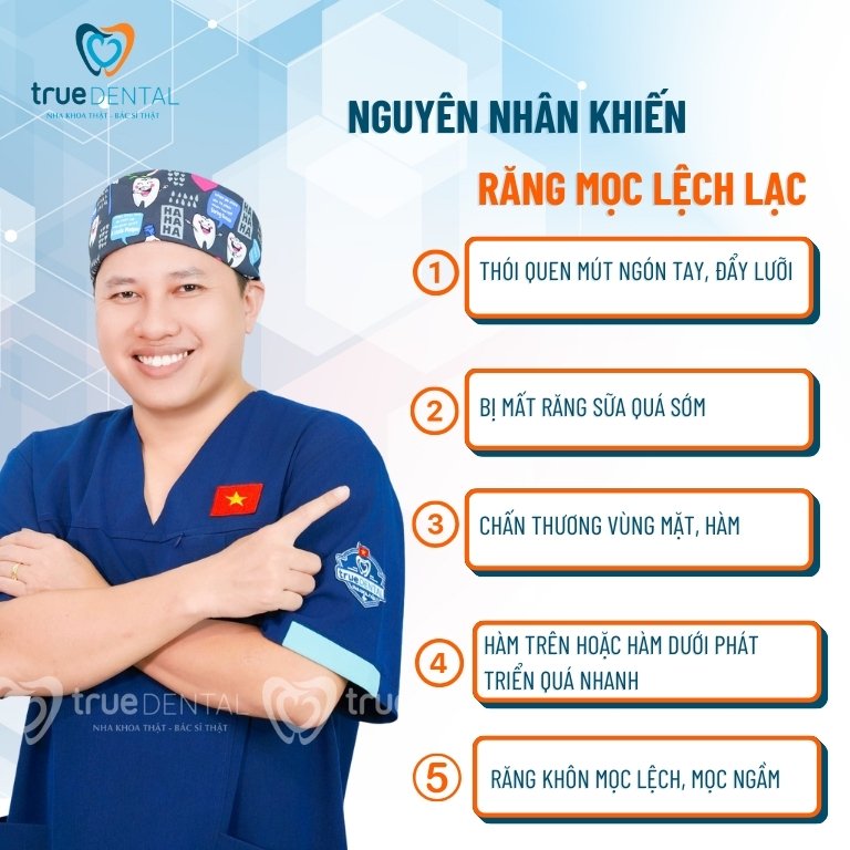 NIỀNG RĂNG MỌC LỆCH LẠC BẰNG PHƯƠNG PHÁP NÀO HIỆU QUẢ NHẤT 2 nguyên nhân khiến răng mọc lệch lạc