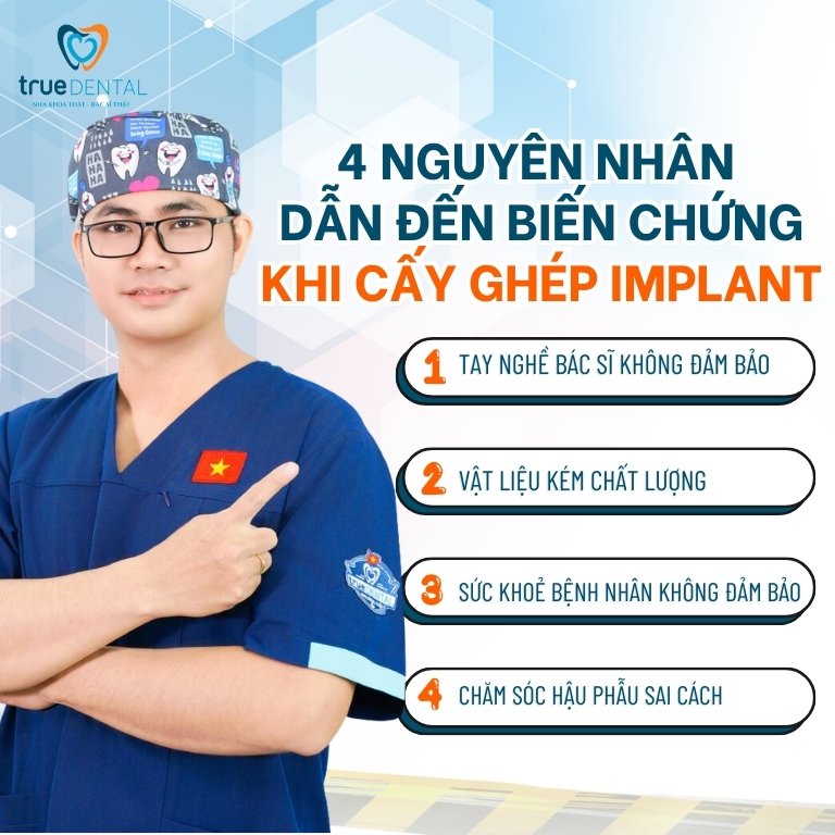 NHỮNG BIẾN CHỨNG KHI CẤY GHÉP IMPLANT KHÔNG ĐÚNG CÁCH BẠN CẦN BIẾT 3 Nguyên nhân dẫn đến biến chứng khi cấy ghép implant