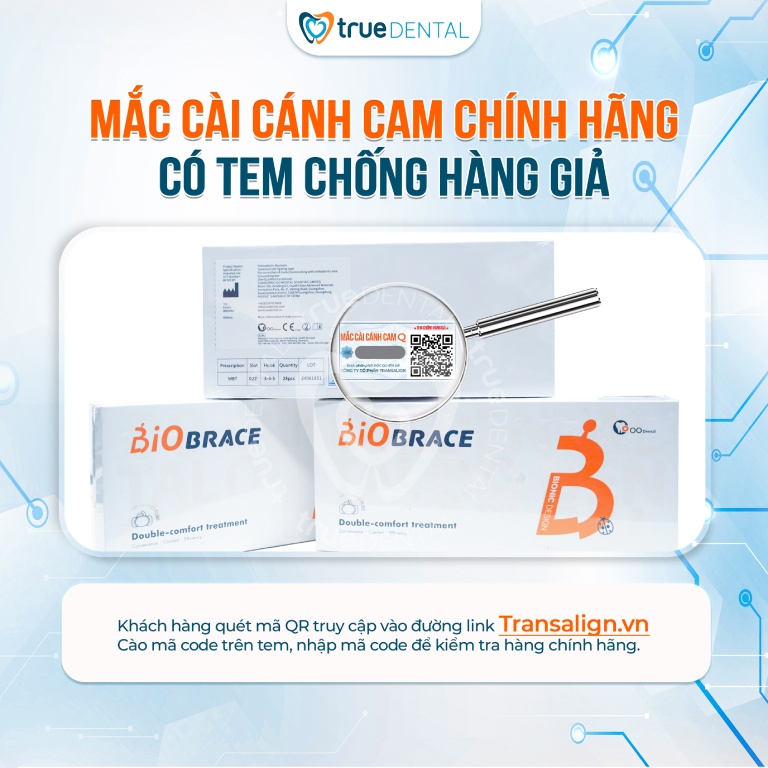 TRUE DENTAL TẶNG THƯỞNG 1 TỶ ĐỒNG CHO NHA KHOA NÀO CHỨNG MINH CÓ MẮC CÀI CÁNH CAM CHÍNH HÃNG 2 Mắc cài cánh cam chính hãng Có tem và mã QR Code chống hàng giả
