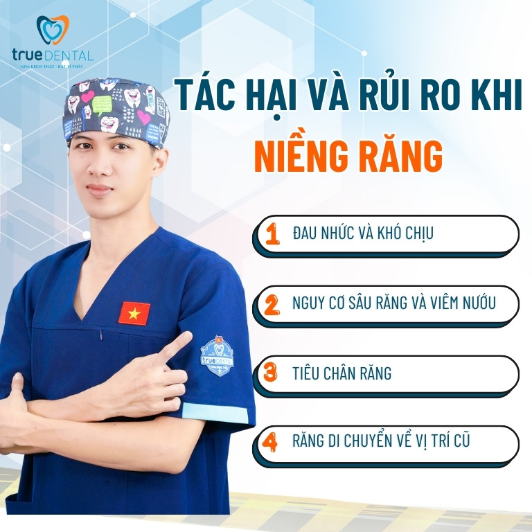 CÓ NÊN NIỀNG RĂNG KHÔNG? LỢI ÍCH VÀ TÁC HẠI CẦN BIẾT 4 Tác hại và rủi ro khi niềng răng
