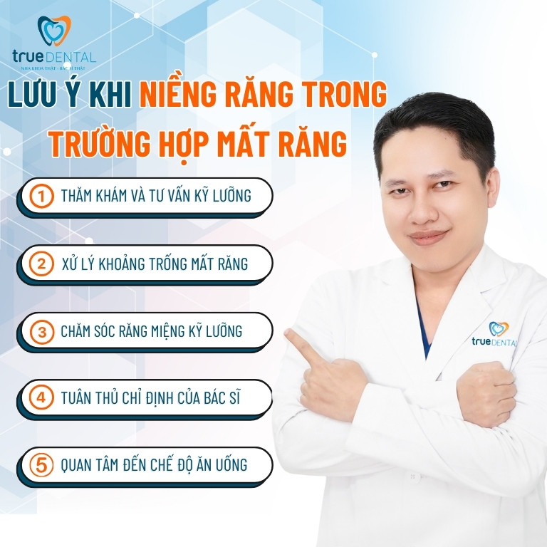 Lưu ý khi niềng răng trong trường hợp mất răng