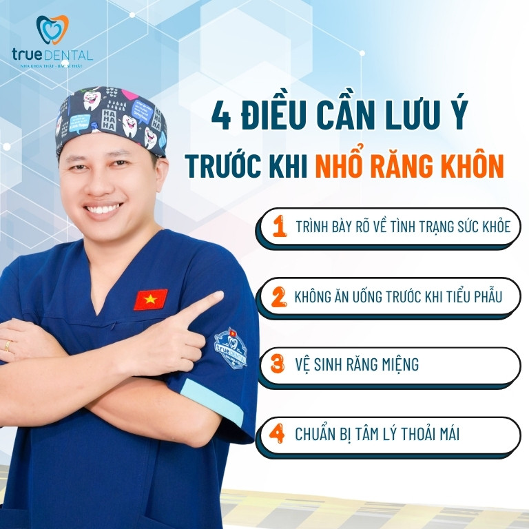 QUY TRÌNH NHỔ RĂNG KHÔN CHUẨN Y KHOA - NHỮNG ĐIỀU BẠN CẦN BIẾT 4 4 điều cần lưu ý trước khi nhổ răng khôn