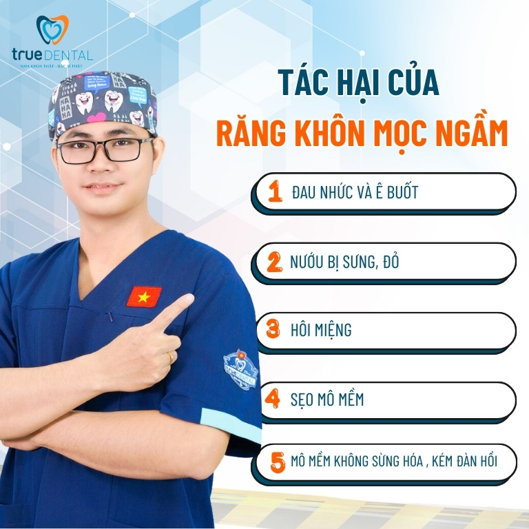 RĂNG KHÔN MỌC NGẦM: NGUYÊN NHÂN, DẤU HIỆU NHẬN BIẾT VÀ CÁCH CHỮA TRỊ 4 Tác hại của răng khôn mọc ngầm