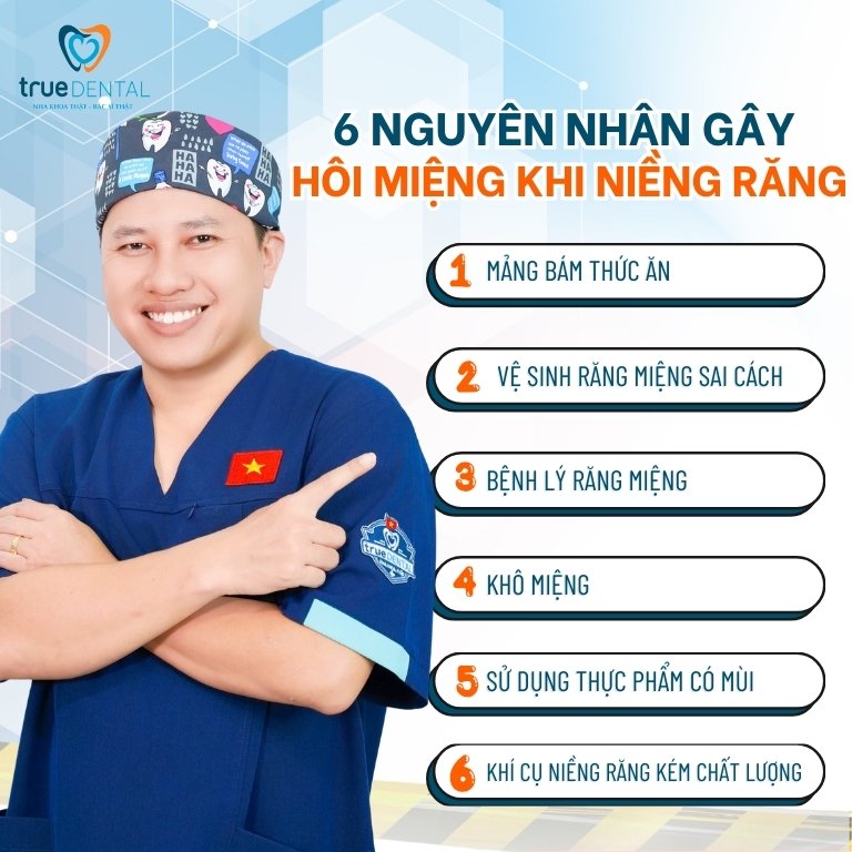 NIỀNG RĂNG CÓ BỊ HÔI MIỆNG KHÔNG? LÀM SAO ĐỂ ĐIỀU TRỊ? 2 Nguyên nhân gây hôi miệng khi niềng răng