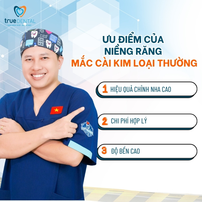 Mắc cài kim loại thường: Ưu, nhược điểm và chi phí 2 Ưu điểm của niềng răng mắc cài kim loại thường