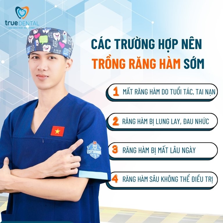 Trồng răng hàm giá bao nhiêu tiền? Phương pháp nào hiệu quả 2 Các trường hợp nên trồng răng hàm sớm