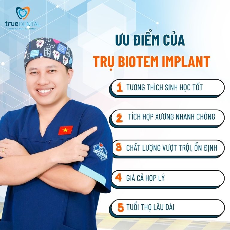 Trụ implant Biotem Hàn Quốc giá bao nhiêu? Có tốt không? 3 Đặc điểm của trụ Biotem implant Hàn Quốc