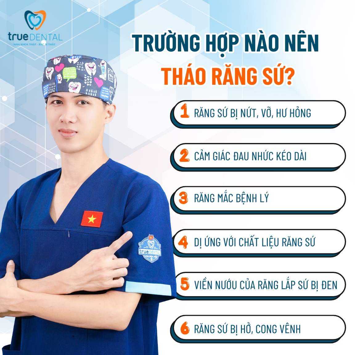 Bọc răng sứ có tháo ra được không? Tháo ra có lắp lại được không? 2 Trường hợp nào nên tháo răng sứ?