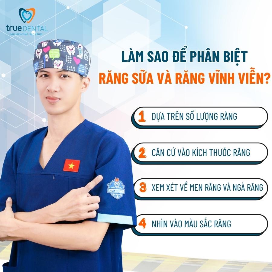Răng vĩnh viễn là răng nào? Có bao nhiêu cái? 6 Làm sao phân biệt được răng sữa và răng vĩnh viễn?