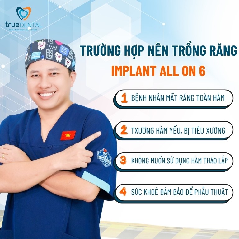 Trồng răng Implant All on 6: Quy trình, chi phí và lưu ý cần biết 6 Trường hợp nên trồng răng Implant All on 6
