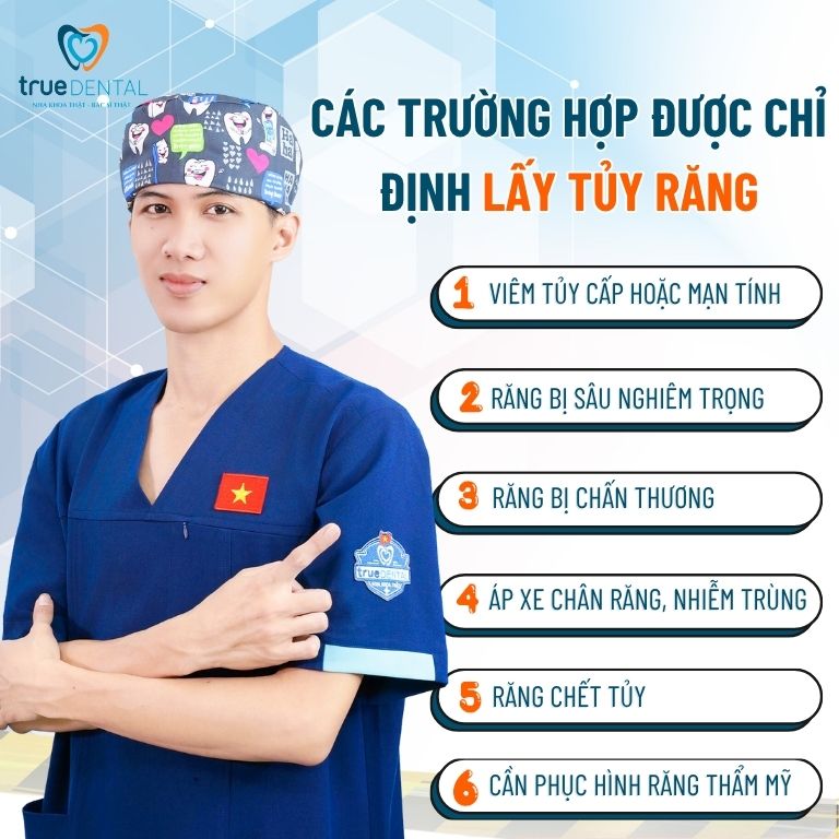 Răng lấy tủy có bị tiêu xương không? 2 Các trường hợp được chỉ định lấy tủy răng
