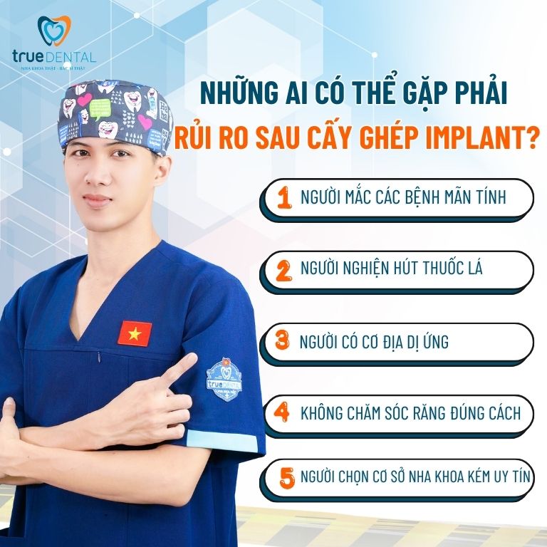 Những rủi ro có thể gặp khi cấy ghép Implant 4 Những ai có thể gặp phải rủi ro sau cấy ghép Implant?
